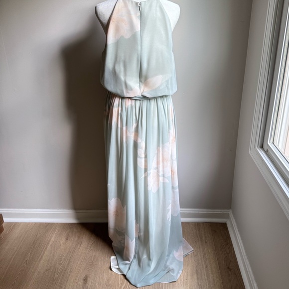 Donna Morgan Pastel Floral Maxi Halter Dress Size 10 - Picture 4 of 7